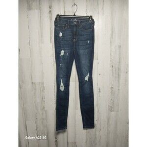 Hollister Jeans Womens 0R 24x30 High Rise Super Skinny Distressed Stretch Denim